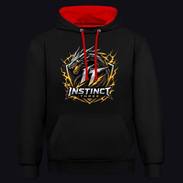 Instinct Three New Logo auf Kontrast-Hoodie