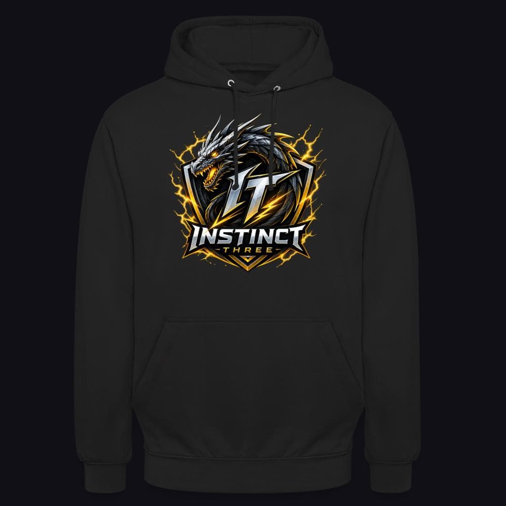 Instinct Three New Logo auf Unisex Hoodie, Farbe Schwarz