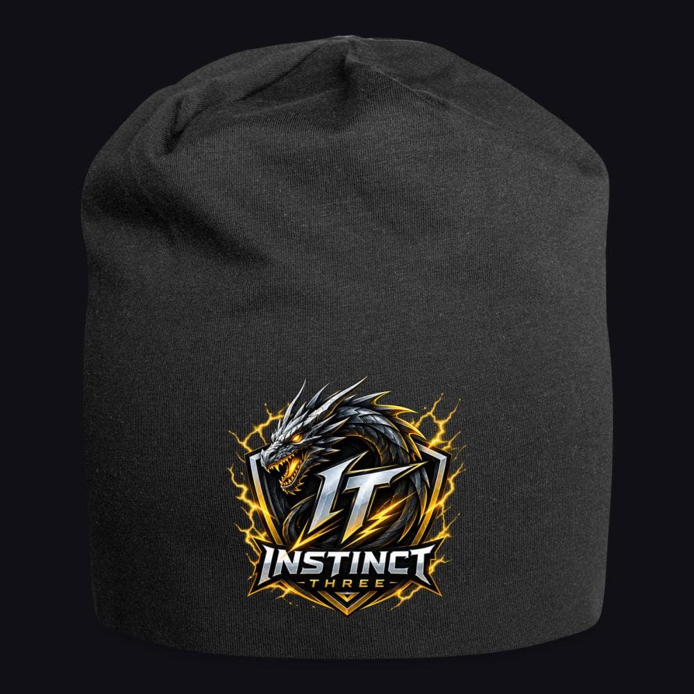 Instinct Three New Logo auf Jersey-Beanie, Farbe Schwarz