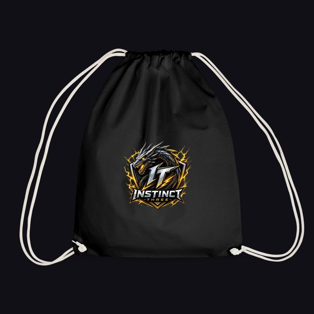 Instinct Three New Logo auf Turnbeutel, Farbe Schwarz
