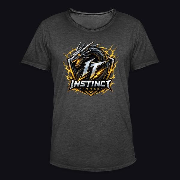 Instinct Three New Logo auf Männer Vintage T-Shirt