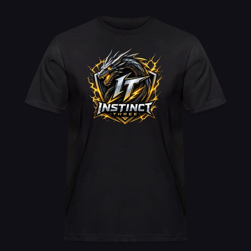 Instinct Three New Logo auf Männer Workwear T-Shirt, Farbe Schwarz