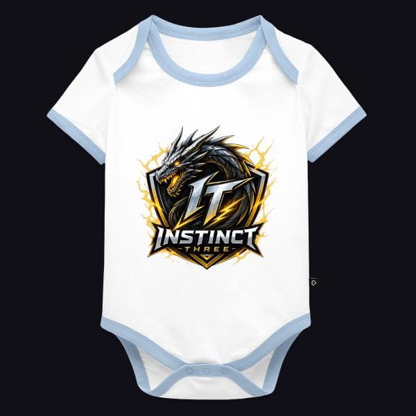 Instinct Three New Logo auf Baby Bio-Kurzarm-Kontrastbody