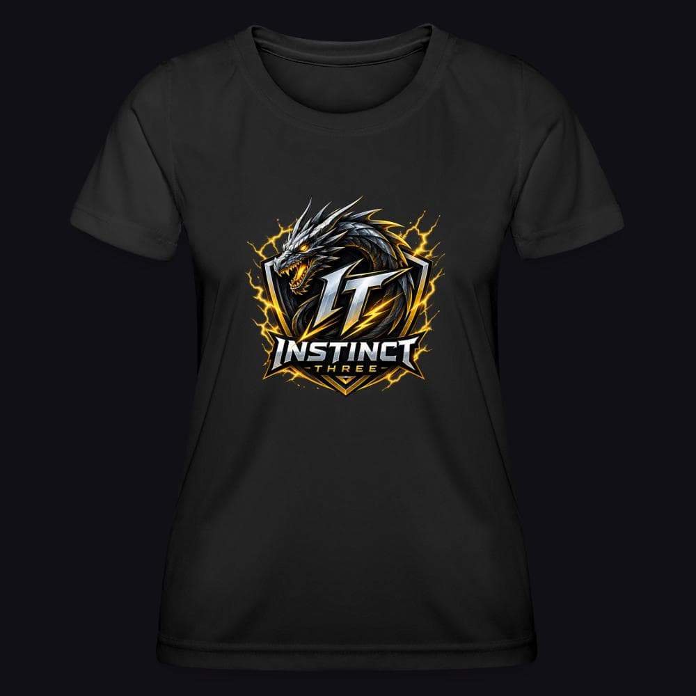 Instinct Three New Logo auf Frauen Funktions-T-Shirt, Farbe Schwarz