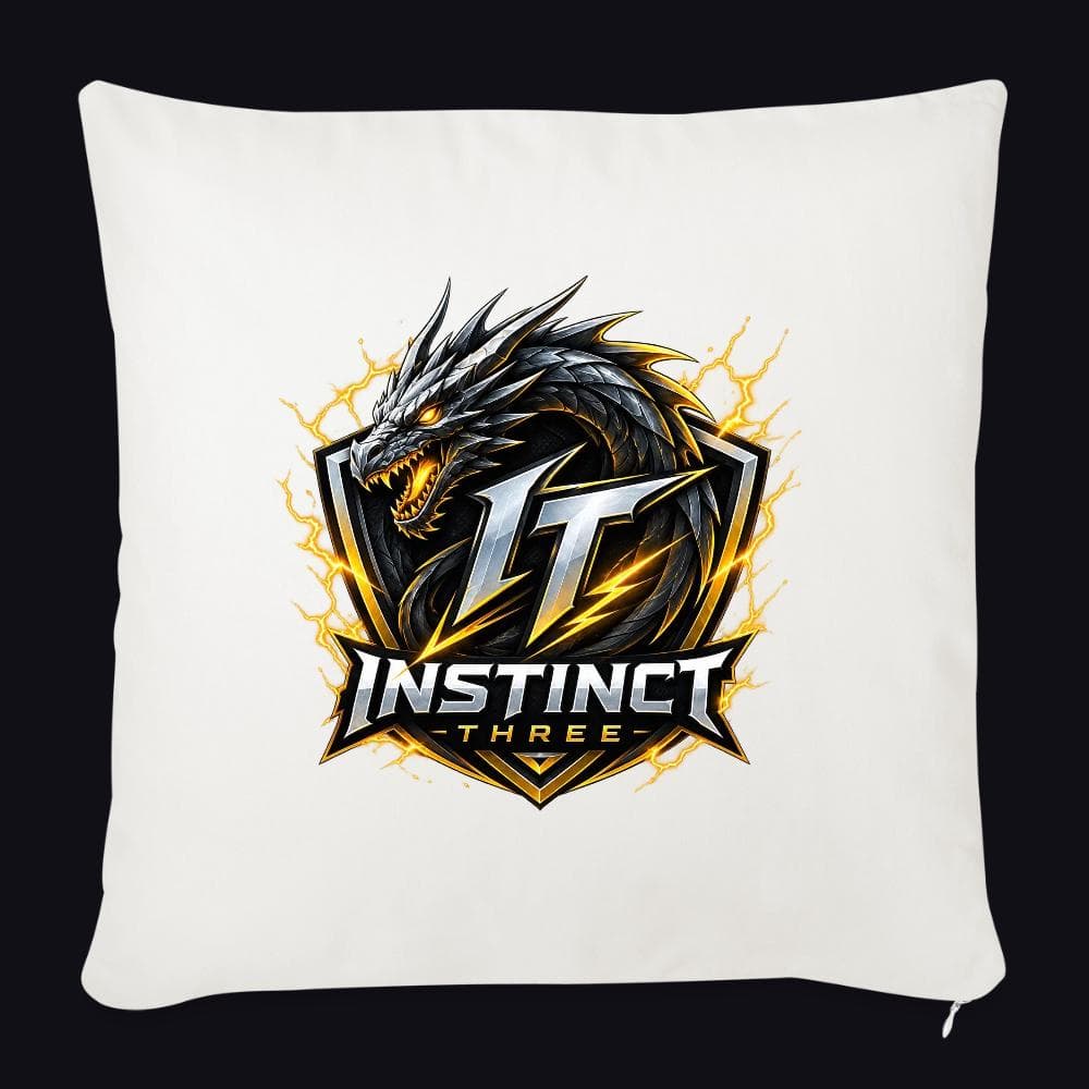 Instinct Three New Logo auf Sofakissen mit Füllung 45 x 45 cm, Farbe Naturweiß