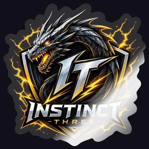 Instinct Three New Logo auf Sticker Größe S (10 x 10 cm)