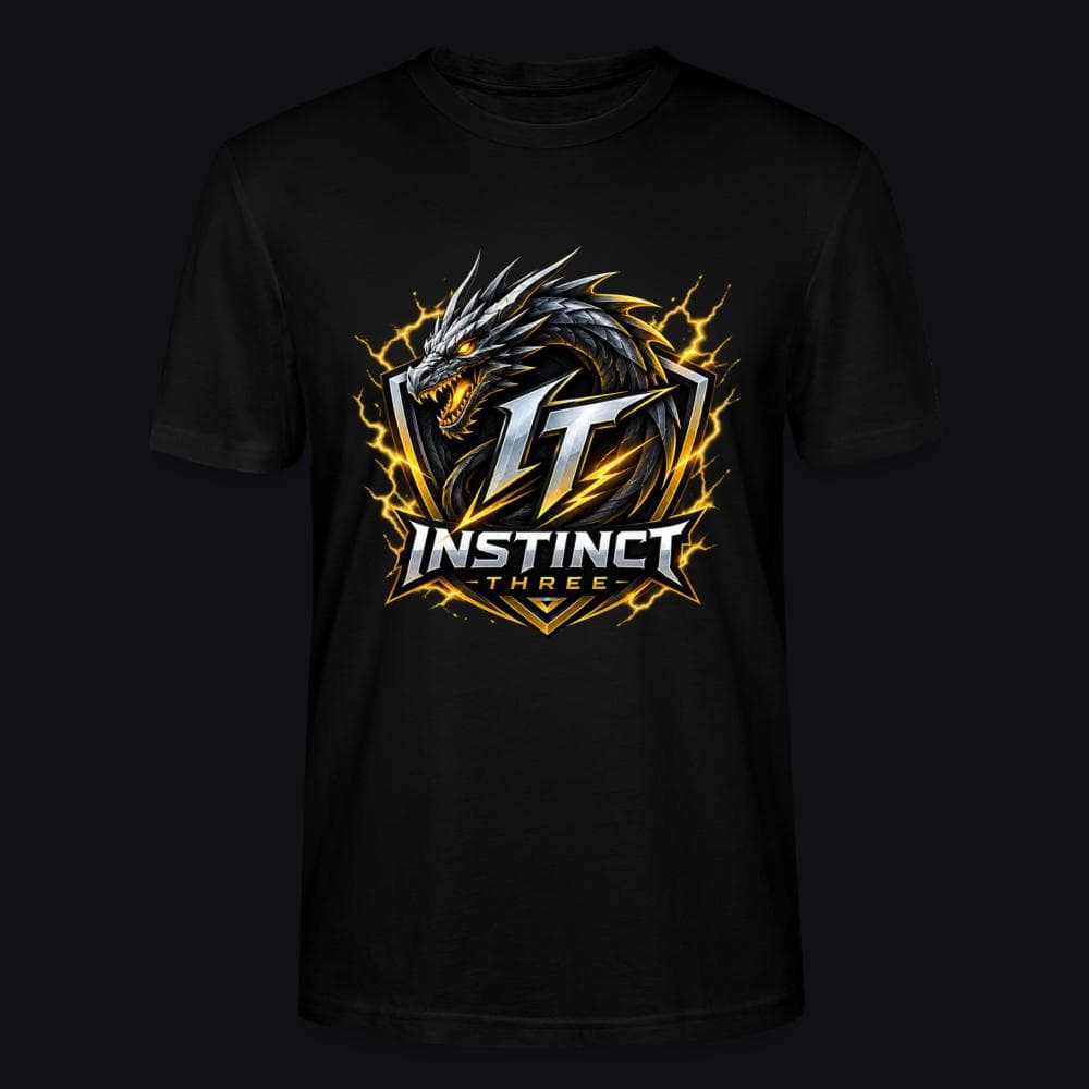 Instinct Three New Logo auf Stanley/Stella Unisex Bio-T-Shirt CRAFTER, Farbe Schwarz