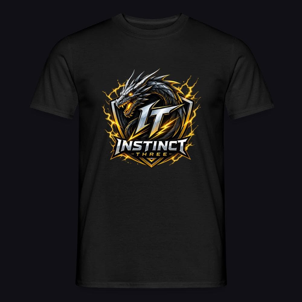 Instinct Three New Logo auf Männer T-Shirt, Farbe Schwarz