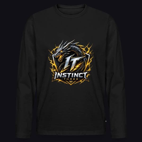 Instinct Three New Logo auf Männer Premium Bio Langarmshirt