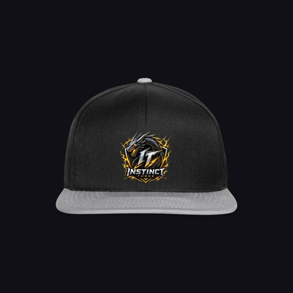 Instinct Three New Logo auf Snapback Cap, Farbe Schwarz/Grau